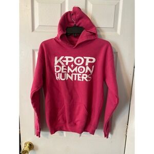 Netflix K-Pop Demon Hunters Pink Graphic Hoodie Kids XL Pullover Sweatshirt